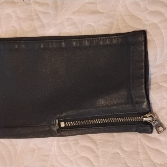 Fashion Nova Junior Blk Faux Leather Double Zip Closure Pockets Pants, Size 9 - Picture 2 of 10